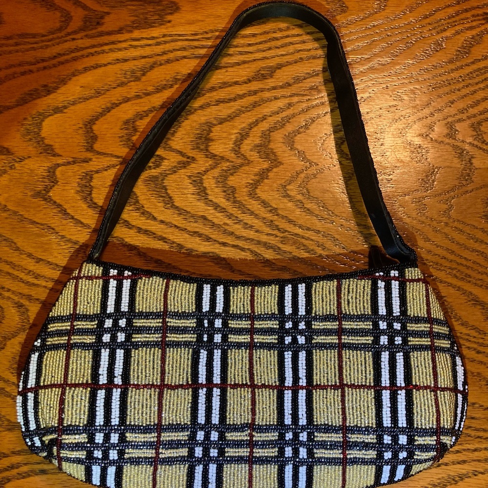 New Burberry Style Beaded Purse